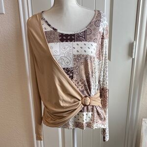 2/$15 color block paisley top